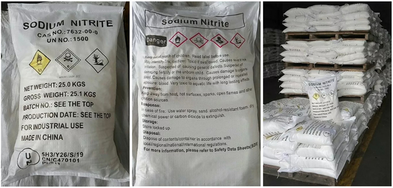 25KG/añadido del nitrito de sodio del bolso NaNO2 el 99% en la capa de metal