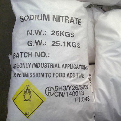 Nitrato de sodio compuesto inorgánico el 99% Crystal Powder NaNO3 OHSAS18001