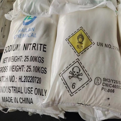 NaNO2 Nitrito de sodio 25 KG / BAG Usado como mordante para teñir telas