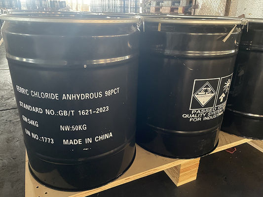 Iron iII Chloride Ferric Chloride Anhydrous 98%Min Dark Brown To Black Crystalline Solid Powder