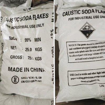 Grado industrial 25 kg/bolsa de sodio cáustico hidróxido de sodio NaOH 96%-99% para reacciones químicas