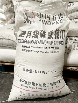 50 KG/BAG Sulfato de amonio partícula blanca CAS 7783-20-2 utilizado como nutriente en la agricultura